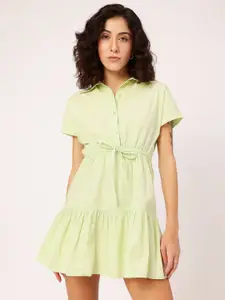 DressBerry Tie-Up Waist A-Line Mini Dress