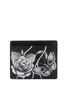 Anuschka Women Floral Printed Leather Card Holder