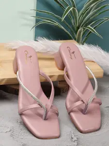 CHINRAAG Women Solid Block Sandals with Bows