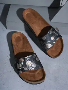 MOZAFIA Women Printed Open Toe Flats