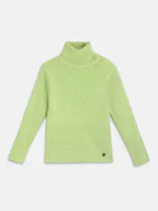 Blue Giraffe Girls Ribbed Pullover Cotton Full Sleeves Sweater