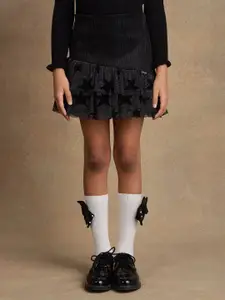 One Friday Girls Star Foil Print A- Line Skirt