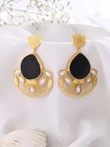 DASTOOR Gold Plated Artificial Stones Studded Contemporary Drop Earrings