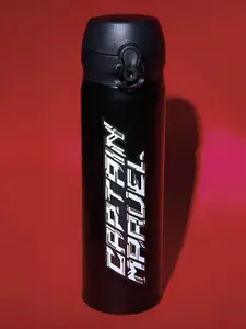 MARVEL STREET Black Marvel Printed Stainless Steel Single Wall Vacuum Water Bottle 500ml