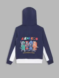 Blue Giraffe Boys Colourblocked Hood Cotton Pullover Sweatshirt