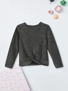 max Girls Solid Round Neck Top