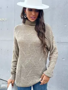 KPOP Women Cable Knit Long Sleeves Pullover
