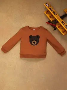 One Friday Boys Graphic Printed Round Neck Cotton Pullover Ribbed Sweatshirt