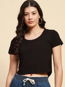 Global Republic Women Solid Round Neck Top