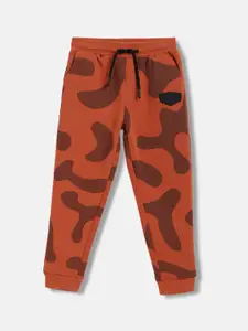 Blue Giraffe Boys Printed Mid-Rise Joggers