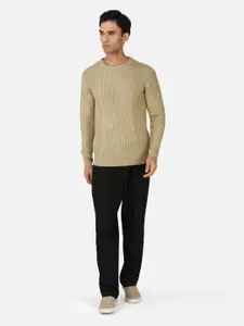 JoE Hazel Men Self Design Pullover Casual Sweaters
