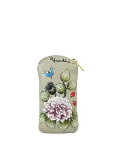 Anuschka Women Floral Printed Leather Money Clip
