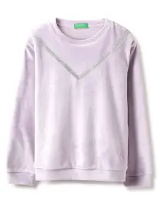 United Colors of Benetton Girls Solid Round Neck Pullover Sweatshirt