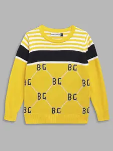 Blue Giraffe Boys Colourblocked Pullover Pure Cotton Sweater