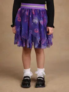 One Friday Girls Printed Flared Knee Length Skirt