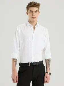 Snitch Men Smart Slim Fit Vertical Stripes Casual Shirt