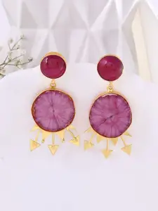 DASTOOR Gold Plated Artificial Stones Studded Contemporary Drop Earrings