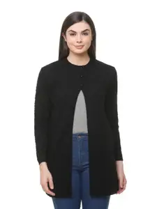 CLAPTON Women Woollen Self Design Cardigan Sweaters