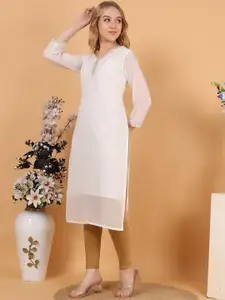 Tulip Eden Thread Work Georgette Straight Kurta