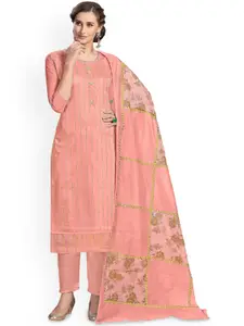 Maroosh Striped Unstitched Dress Material