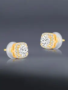 Peora Gold Plated Contemporary Cubic Zirconia Studded Studs
