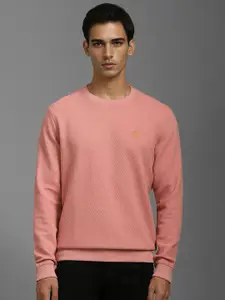 Louis Philippe Men Self Design Cotton Sweatshirt