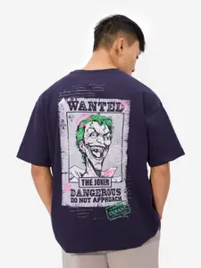 The Souled Store Men Joker Graphic Printed Round Neck Cotton Oversized T-shirt