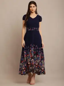 Raabta Fashion Women Floral Print Georgette Maxi Dress