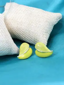 KRENOZ Rhodium Plated Heart Shaped Stainless Steel Antique Studs