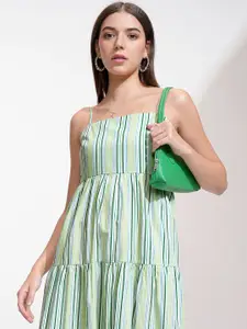 Tokyo Talkies Women Striped Fit & Flare Cotton Midi Dress