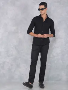 Crimsoune Club Men Smart Spread Collar Geometric Printed Cotton Slim Fit Casual Shirt