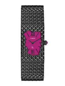 Timex Fria Women Embellished Dial & Stainless Steel Bracelet Style Straps Analogue Watch
