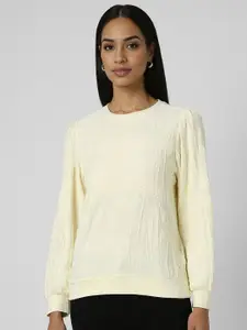 Van Heusen Woman Cotton Self Design Pullover Sweatshirt