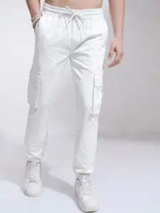 HIGHLANDER Men Slim Fit Cotton Joggers Cargo Pocket Trousers