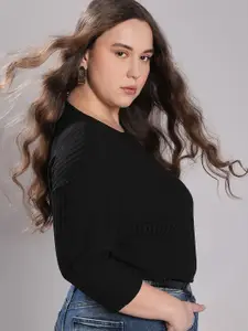 Vero Moda Women Round Neck Self Design Casual Top