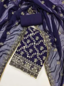 KALINI Embroidered Zari Unstitched Dress Material