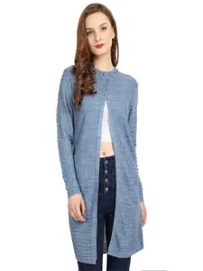 CLAPTON Geometric Self Design Woollen Cardigan Sweater