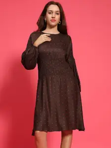 Oxolloxo Women Printed Fit & Flare Casual Dress