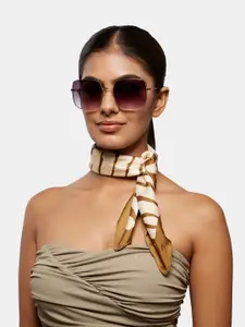 OPIUM Women Butterfly Sunglasses with UV Protected Lens OP-10269-C01-56-Gold