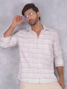 Crimsoune Club Men Smart Spread Collar Checked Cotton Casual Shirt