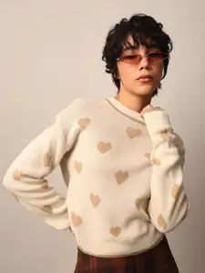 ONLY Women Acrylic Conversational Printed Pullover