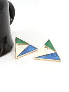KRENOZ Geometrical Triangle Shaped Stainless Steel Antique Studs