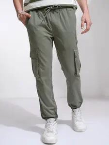 HIGHLANDER Men Cotton Slim Fit Casual Joggers Cargo Pocket Trousers