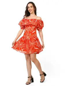 KALINI Women Floral Printed Fit & Flare Dress