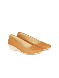 FOOTSHEZ  Women Round Toe Wedge Heel