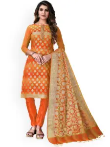 Maroosh Floral Embellished Zari Banarasi Jacquard Unstitched Dress Material
