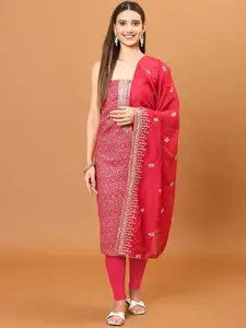 Meena Bazaar Bandhani Printed Sequinned Unstitched Dress Material