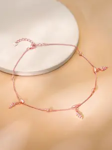 GIVA 925 Sterling Silver Rose Gold-Plated Anklet