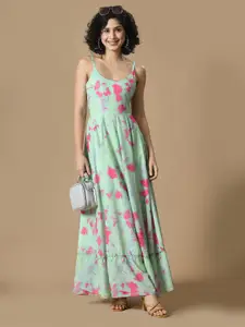 Sangria Women Floral Printed Shoulder Straps Maxi Dress