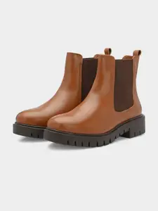 ADORLY Women Platform Heeled Chelsea Boots